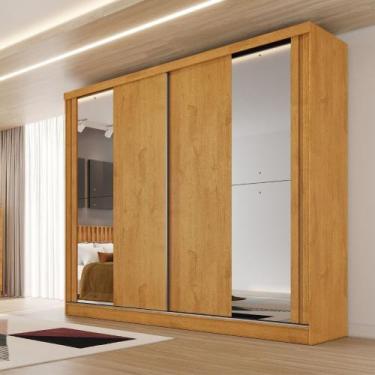 Imagem de Guarda Roupa Casal Flex com 2 Espelho 2 Portas de Correr Em MDF Monter