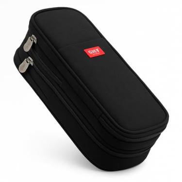 Imagem de Estojo Box Escolar com Divisória Organizador (PRETO)