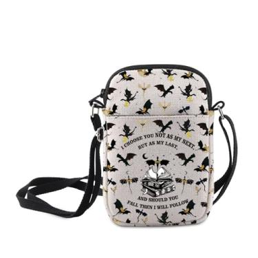 Imagem de MNIGIU Bolsa tiracolo divertida para presente Dragon Rider 4th Wing I Choose You Not As My Next Fantasy Book Reader Messenger Bag, I Choose You Not as My Next