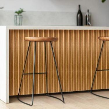 Imagem de Placa Ripadas MDF Autocolante 45cm por 11cm fácil instalação - Genêric