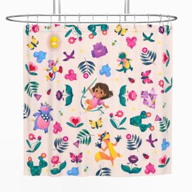 Imagem de Franco Conjunto de cortina de chuveiro e anel Dora The Explorer Kids Bath de 13 peças (produto 100% licenciado oficialmente)