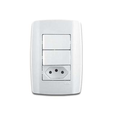 Imagem de Interruptor Simples + Tomada 20a Linha Slim Ilumi - Conjunto 2 - 250v 