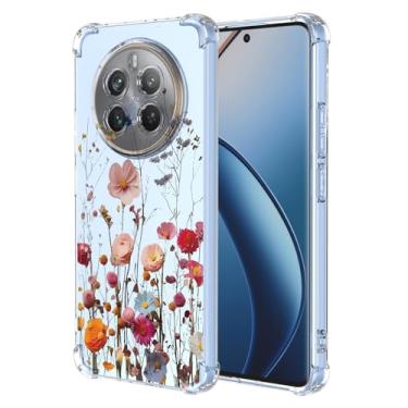 Imagem de RRXSYXL Capa para Oppo Realme 12 Pro com estampa floral transparente, capa macia à prova de choque para Realme 12 Pro Plus, linda flor