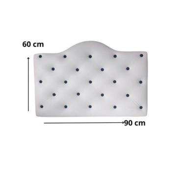 Imagem de Cabeceira Solteiro Estofada Branca Línea Poá - Captonê Design