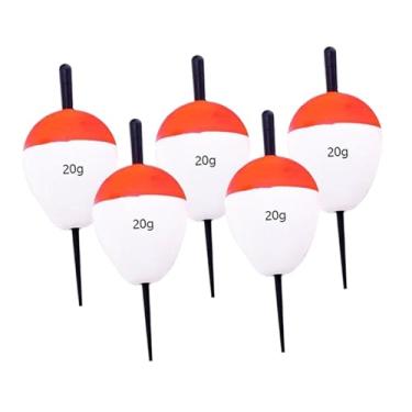 Imagem de simhoa 5 peças de bóias de pesca, bóias, bobbers, EVA oval, cor brilhante, espuma de alta flutuabilidade, conjunto de bóias para pesca de percas, bagres, 20g