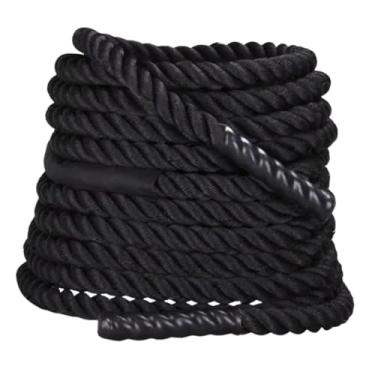 Imagem de IEUDNS Corda de escalada Battle Rope 9M, exercícios de core portáteis, corda de treino de força para agachamento em casa, academia interna e externa, Preto
