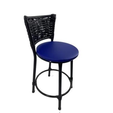 Imagem de Kit banqueta baixa de junco cozinha americana gourmet bistrô - FortMix