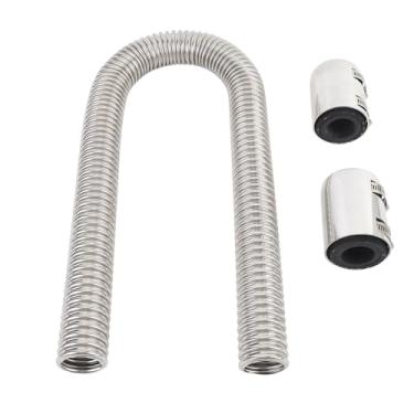 Imagem de Zhjvihx Mangueira de água do Líquido de Arrefecimento do Radiador, Instalação Fácil de 36 Polegadas de Mangueira de Radiador de Aço Inoxidável Flexível Com Tampas para 1-3/4in 1-1/2in 1-1/4in (Prata)