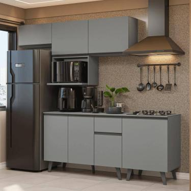 Imagem de Armário de Cozinha Completa 240 cm Cinza Nice Madesa 06