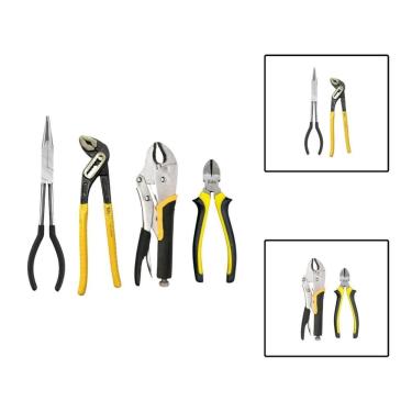 Imagem de Kit 4 Alicates Pressão Bico Longo Papagaio Corte Diagonal