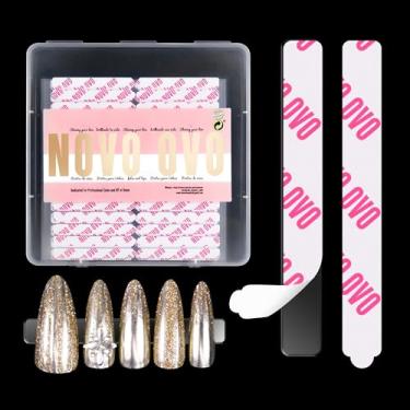 Imagem de NOVO OVO 360 peças de abas adesivas fáceis de rasgar para pressionar nas unhas, fita adesiva transparente removível dupla face para arte de unhas/embalagem/armazenamento/prática/suprimentos 30 peças x