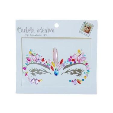 Imagem de Adesivo Para o Rosto Colorido Cristal "Modelo 39" Festas Carnaval - Fe