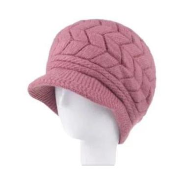 Imagem de Gorro Feminino De Inverno Com Forro De Pelúcia, Quente E Moderno, De L