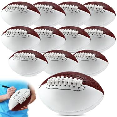 Imagem de Syhood 12 bolas de futebol em branco autógrafas 30,5 cm para esportes ao ar livre assinando bolas de futebol americano para crianças adultos bola de pé aniversário aniversário