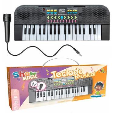 Imagem de Teclado Musical Infantil 37 Teclas Com Microfone Ritmos E Funções Educ