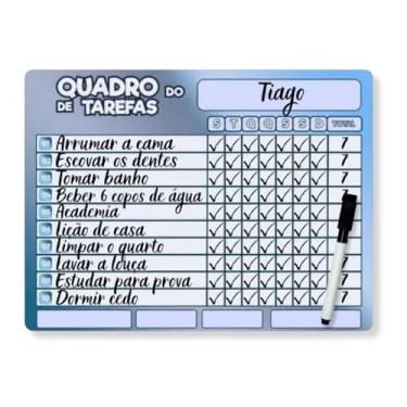 Imagem de Imã Geladeira Apaga Lista Recado Anotações Planner Semanal (Rosa)