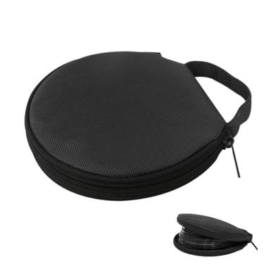 Imagem de YYTQP Bolsa de armazenamento de grande capacidade para CD de carro, 1 pasta divisória de CD com capacidade para 20, bolsa de armazenamento de disco, caixa de coleta redonda de tecido Oxford de DVD