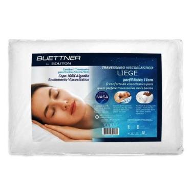 Imagem de Travesseiro Buettner Perfil Baixo Viscoelástico Liege 50cm x 70cm Bran