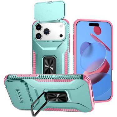 Imagem de Eilkmcre Capa de celular para iPhone X7 Pro Max, capa resistente de policarbonato rígido com suporte e capa de lente de câmera deslizante integrada à prova de choque de grau militar para iPhone X7 Pro