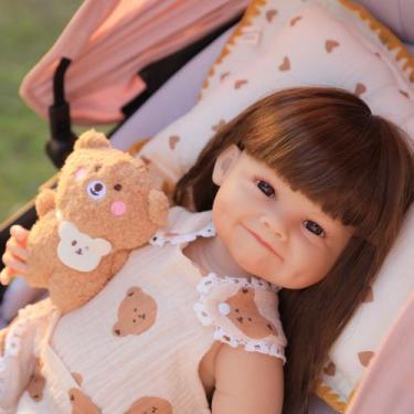 Imagem de Reborn de Silicone Realista Brastoy Original Boneca Pode Dar Banho Kit