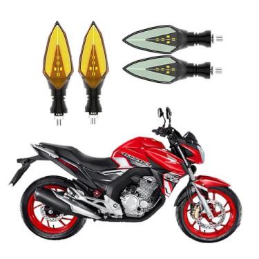 Imagem de KIT 4 Setas Sequenciais Pisca de Led Modelo P35 Para Moto Honda CB 250