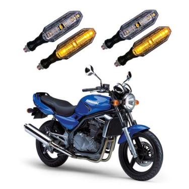Imagem de KIT 4 Setas Esportivas Pisca de Led Modelo P26 Para Moto KAWASAKI ER 5