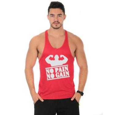 Imagem de Camiseta Regata Cavada Masculina Academia Treino Personalizada No Pain