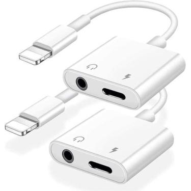Imagem de Pacote com 2 adaptadores de fone de ouvido para iPhone certificado App