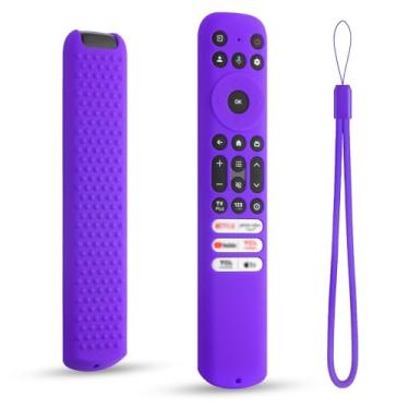 Imagem de DUOLAXMENG Capa de controle remoto de silicone para TCL RC813 FMB1, RC923 FMB3, RC902V FMR1 2023, compatível com o mesmo estilo Google TV e controle remoto Roku Smart TV (Roxo)