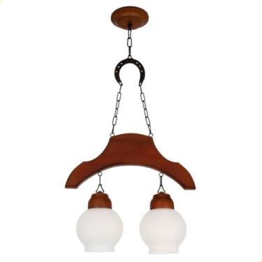 Imagem de Pendente Muller Sela de Cavalo 2 Lâmpadas Envelhecido 932E