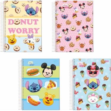 Imagem de Caderno Espiral Universitário C. D. 1 Matéria 80 Folhas Disney Emoji FSC, Pacote com 4 unidades, Jandaia
