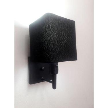 Imagem de Arandela Quadrada Vivare Md-2019 Base Preto Com Interruptor Cúpula Em Tecido - Bivolt Preto-preto 127-220v