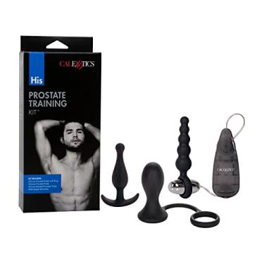 Imagem de CalExotics Kit de treinamento de próstata dele - Vibrador bala de ovo com sondas de prazer anal - brinquedo sexual de contas de fetiche adulto para casais - anel de realce masculino - preto