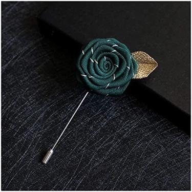 Imagem de Terno rosa broche masculino e feminino artesanal flor tecido broche colar bolso decorativo pino caixa de presente/471