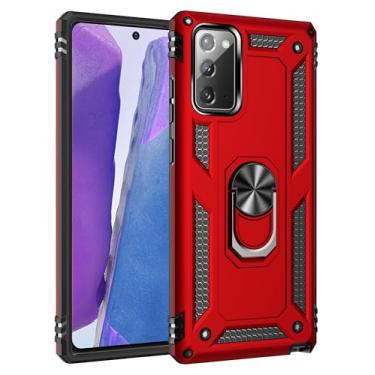 Imagem de SORAKA Capa para Samsung Galaxy Note20 com suporte para anel Capa Slim Fit de TPU macio Capa Samsung Galaxy Note20 5G com placa de metal para suporte magnético de telefone para carro