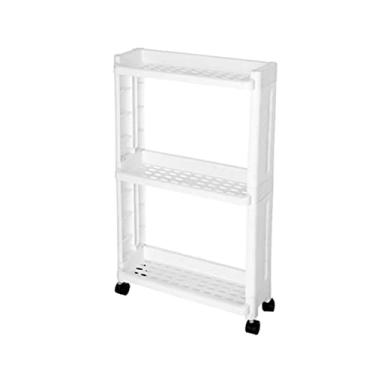 Imagem de Armários de armazenamento de cozinha rack de armazenamento de cozinha com rodas 2/3/4 camadas prateleira com fenda estreita prateleira lateral de geladeira giratória organizador de cozinha prateleiras de cozinha