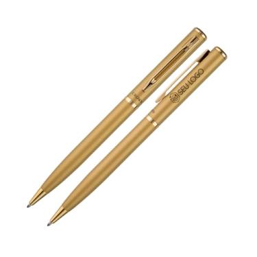 Imagem de Caneta Personalizada Presente Crown Capricci Luxo Esferográfica Nome Logo Gravação Laser (Ouro)