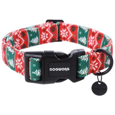 Imagem de Collar para Perro DOGWONG Rayas Rojas y Verdes de Navidad M 34-56 cm