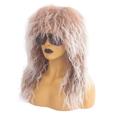 Imagem de Peruca Askuang 80s Rock Mullet para homens e mulheres Ombre Brown