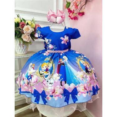 Imagem de Vestido Infantil Luxo Azul Elsa e Frozen para Festas - no-brand, 10, A