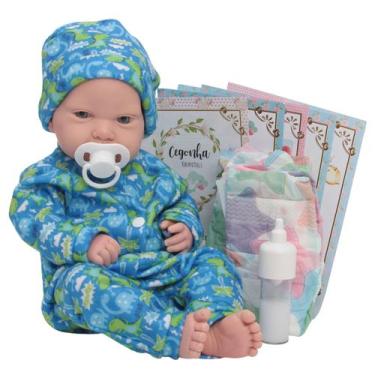 Imagem de Boneco Reborn Realista De Silicone Macacão Dinossauro Fofo - Cegonha R