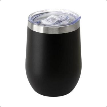 Imagem de Copo Cuia Térmico 350ml com Tampa Antivazamento  Aço Inox Dupla Parede