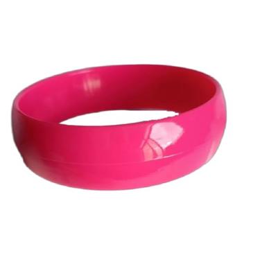 Imagem de Pulseira de néon dos anos 80, pulseiras coloridas redondas de resina acrílica, vintage, cor doce, grossa, placa de acetato de tartaruga, pulseiras para mulheres, joias de festa, presentes, Acrílico