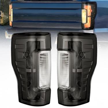 Imagem de Nilight Conjunto de lanterna traseira compatível com Ford F250 F350 Super Duty 2017 2018 2019 Substituição da lâmpada traseira estilo OE lente fumê do lado do motorista e do lado do passageiro,