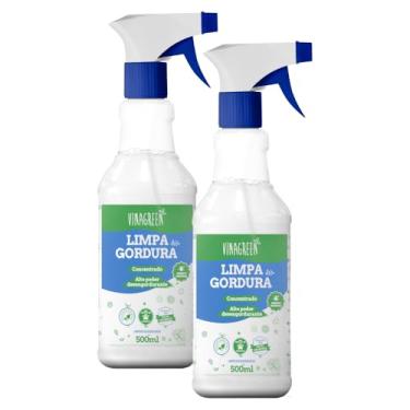 Imagem de Kit 2 Limpa Gordura Concentrado Spray 500ml Desengordurante Para Fogões Coifas Azulejos Pias Panelas Grelhas Fornos Air Fryer Parede Churrasqueira Crosta Gordura Amarelão