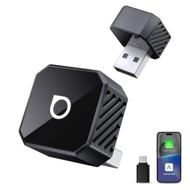 Imagem de OTTOCAST Mini Pot 2025 2 em 1 sem fio CarPlay/adaptador automático Android, WiFi de 5 GHz, conexão automática para carros 2016+