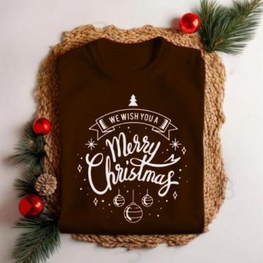 Imagem de Camiseta Unissex Natal Merry Christmas Bola de Natal Festa Personaliza