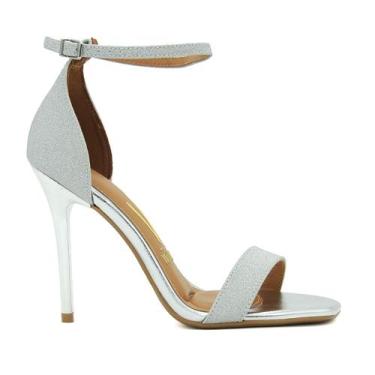 Imagem de Sandalia Feminina Vizzano 6504.100 Bico Quadrado Salto Fino Alto, 37, 