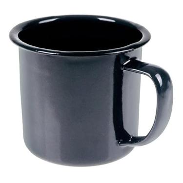 Imagem de Caneca Esmaltada Retro 350ml Preta Café Chá Vintage