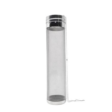 Imagem de Tubo de lúpulo de aço inoxidável 304 com corrente - 7 cm x 32 cm (250 mícrons) - Filtro de lúpulo seco para vinho, barril de cerveja artesanal e fermentador